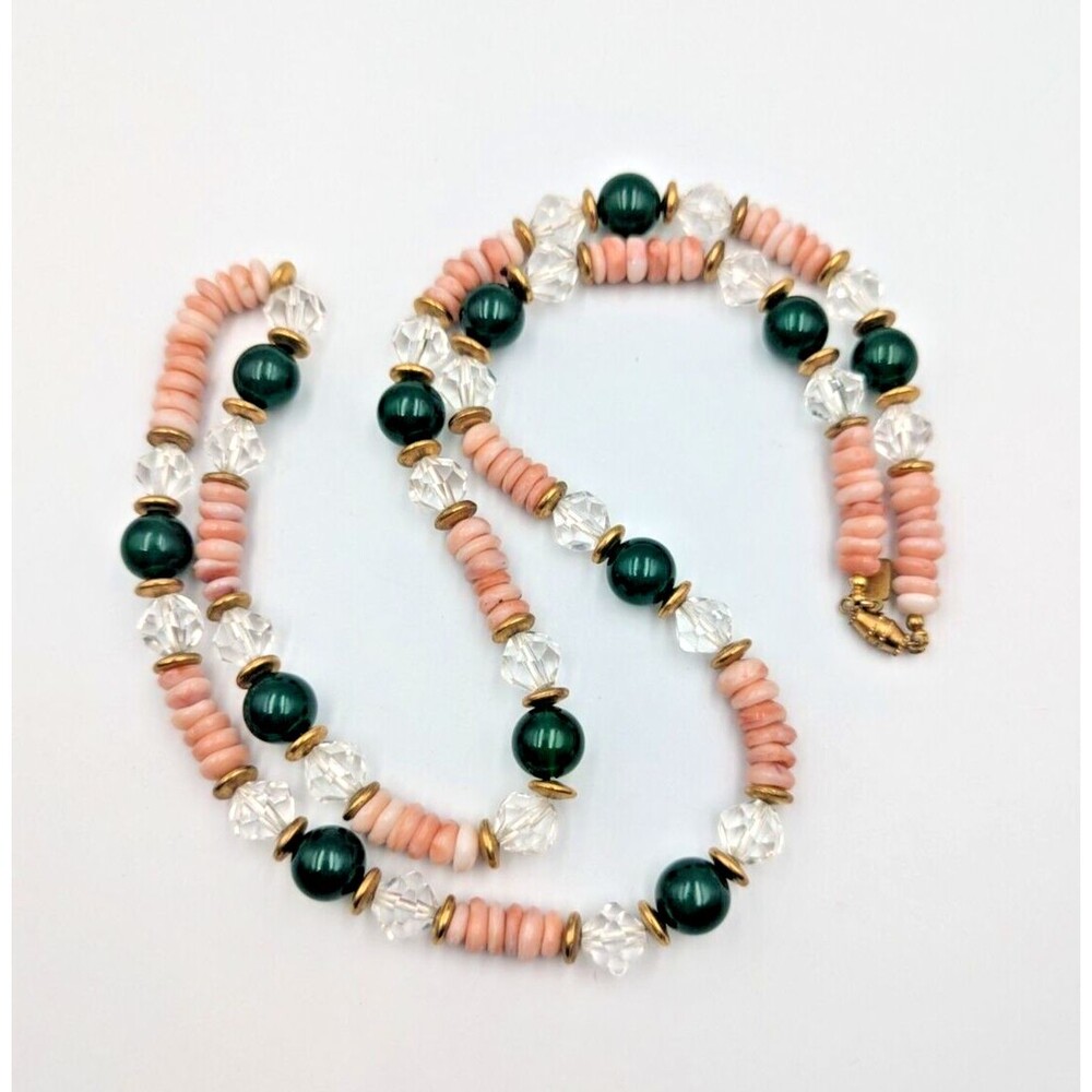 Vintage 1960s Kenneth Jay Lane KJL Lucite/Plastic Beaded Oriental Necklace Rare